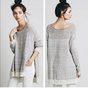 Free People Gray Off-the-Shoulder Sweater • Size M